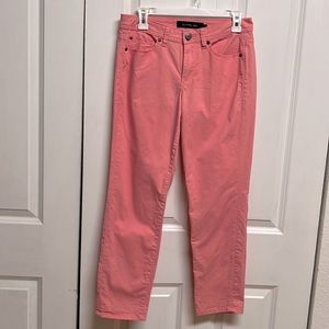Calvin Klein Pima Rose Prink 5 Pocket Low Rise Skinny Crop Pants Size 6